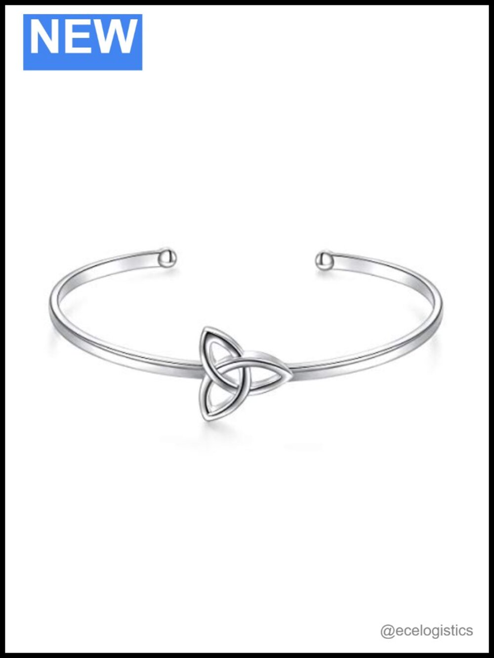 925 Sterling Silver Celtic Knot Cuff Bracelet Adjustable Irish Gift